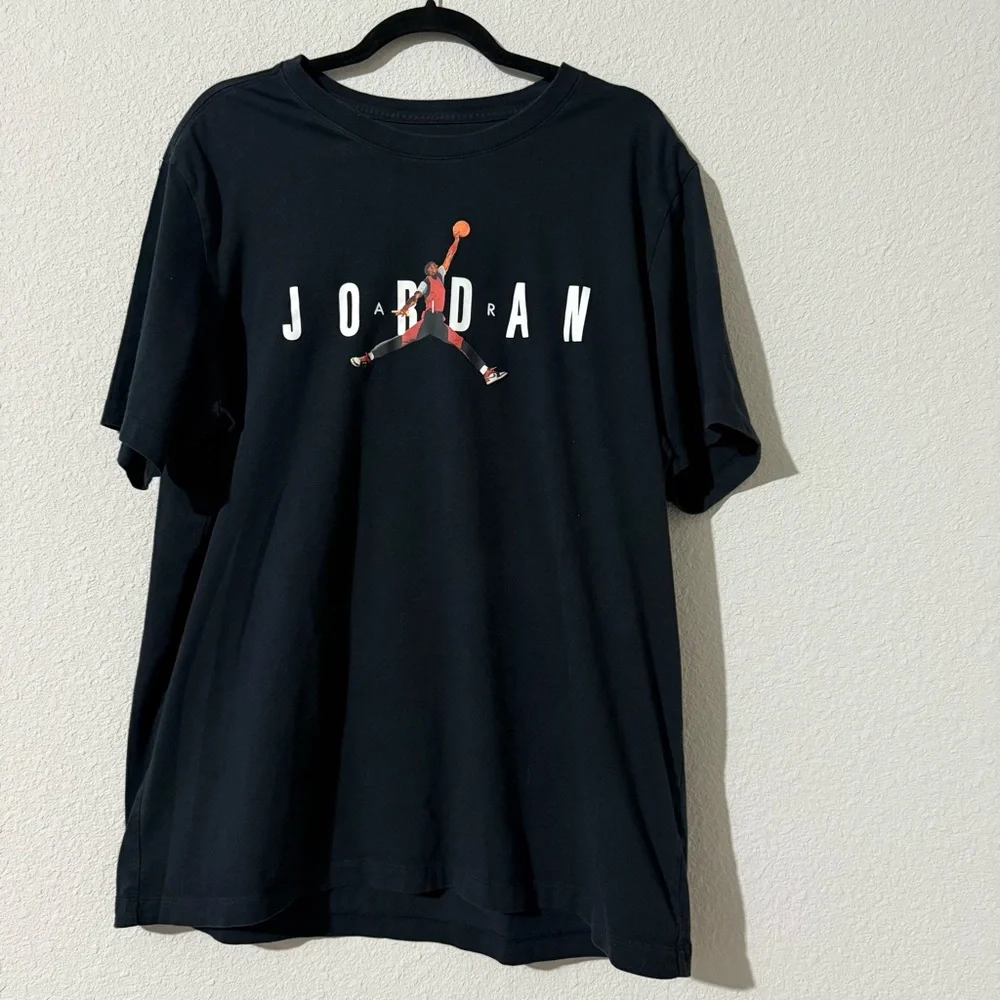 Air Jordan Black Tee with Iconic Logo